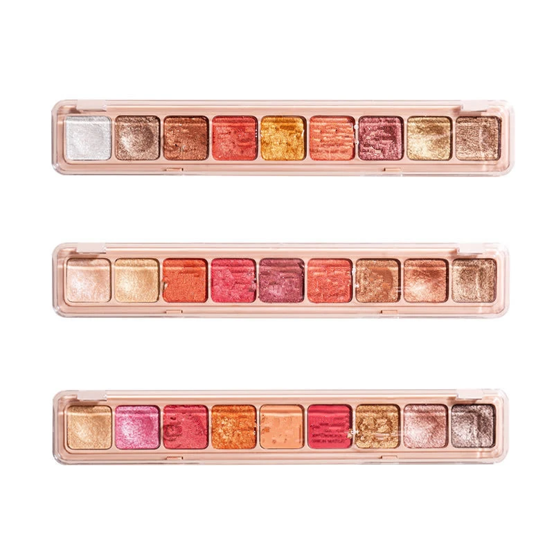 

9 Color Keyboard Fingertip Polarized Light Pearl Eye ShadowLight Dumb Light Shimmering Powder Paillette Animal Eye Shadow Multi