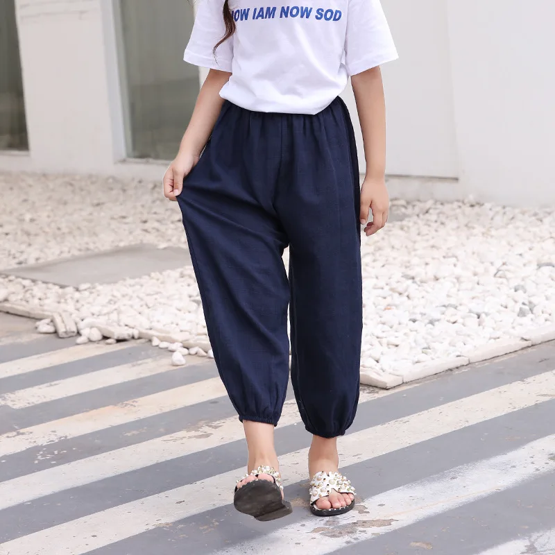 Г. Новые стильные штаны-фонарики для девочек противомоскитные штаны в Корейском стиле для девочек летняя детская одежда Дышащие штаны