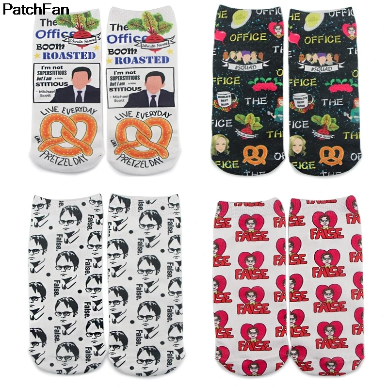 A3346 Patchfan The Office Tv Show Print Short Socks Fashion Personalized Men Women Comfortable Breathable Sock | Дом и сад