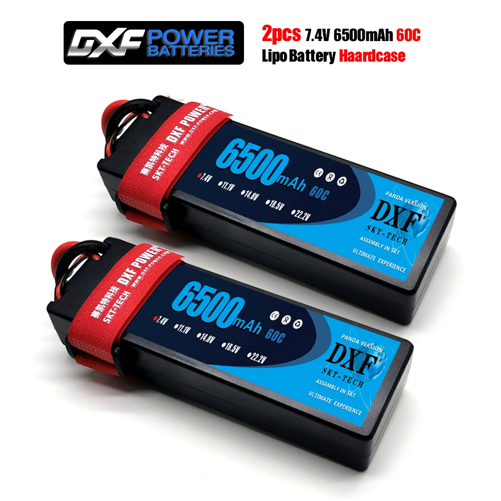 2 шт. DXF Lipo Батарея 2S 3S 7,4 V 11,1 V 6500 мА/ч, 5200 мА/ч, 60C 120C 50C 100C AKKU LiPo Батарея для Rc вертолет RC автомобиль Лодка