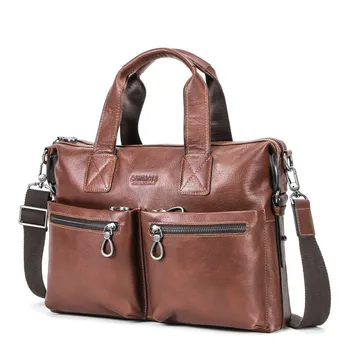 

Head Layer Cowhide briefcase Computer Man Handbag More Function Oblique Satchel mens genuine leather messenger bag men designer