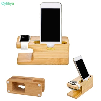 

10pcs Bamboo Wood Charger Station for Apple Watch Charging Dock Station Charger Stand Holder for IP X 8 Dock Stand Cradle Holder