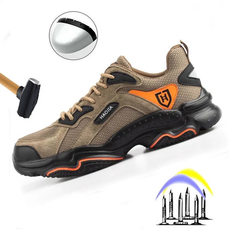 Zapatos de seguridad para hombre, calzado deportivo con Cabeza de Acero, antigolpes, antipinchazos, para verano e invierno