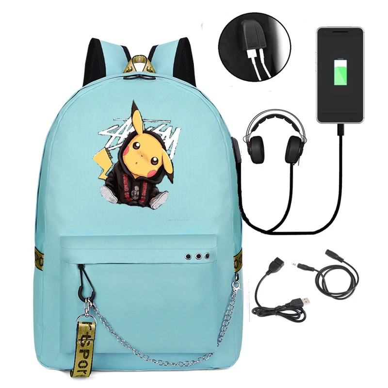 学生用ポケモンバックパック Usb充電器付きランドセル 学童用大容量防水バッグ 学生用ラップトップ バックパック Aliexpress