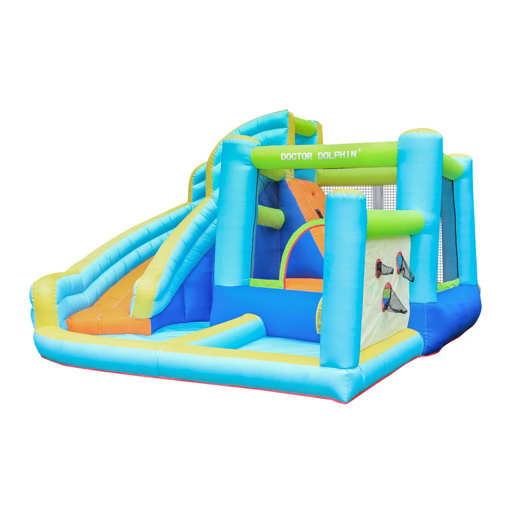 

Doctor Dolphin Inflatable Water Spray Slides Bouncer House with Kids Ball Play Water Pool Bouncy Castle for Jumper Jump