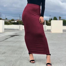 Женский арабский абайя Дубай мусульманская Высокая талия вязаный карандаш облегающая юбка женские длинные юбки в полоску Исламская одежда