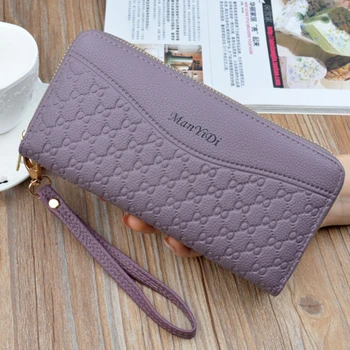 

Women's Wallet Portfel Damski Purse Female Double Zip Wallet Large Female Leather Genuine Designer Wallets Monederos Para Mujer