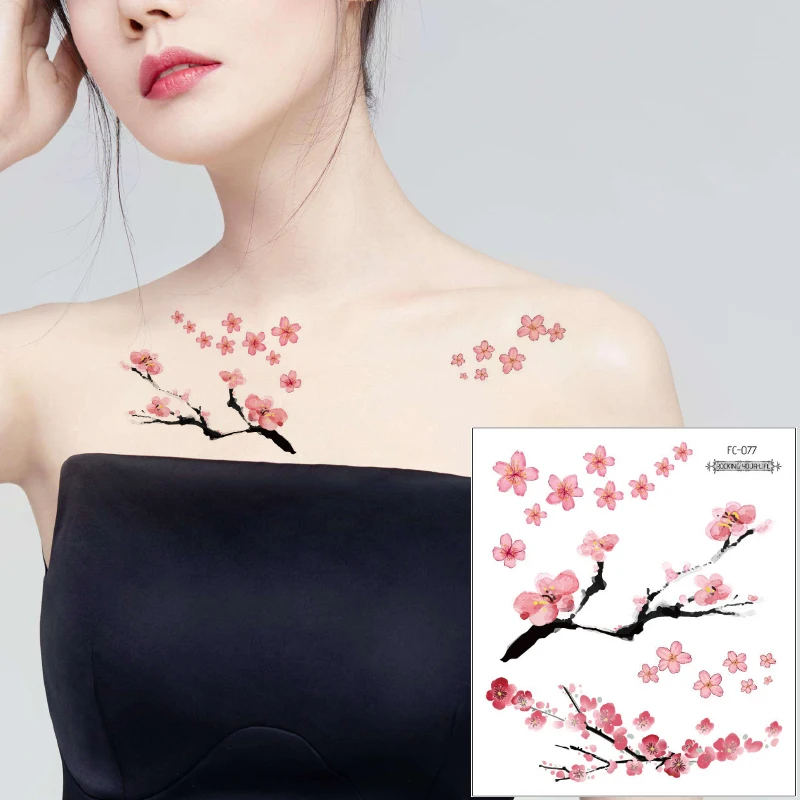 Cute Japanese Anime Style Cherry blossom Cosplay Tattoo Sticker Sakura Tatoo