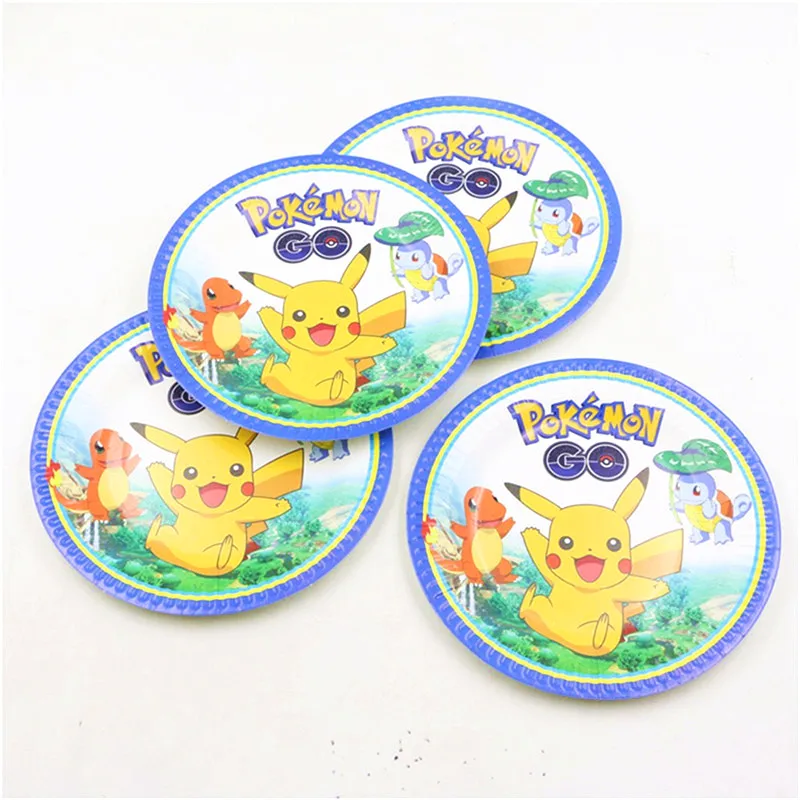 95/125 шт. Pokemon Go тема Пикачу Малыш душ Мальчики День Рождения украшения Свадебная вечеринка поставляет различные наборы посуды