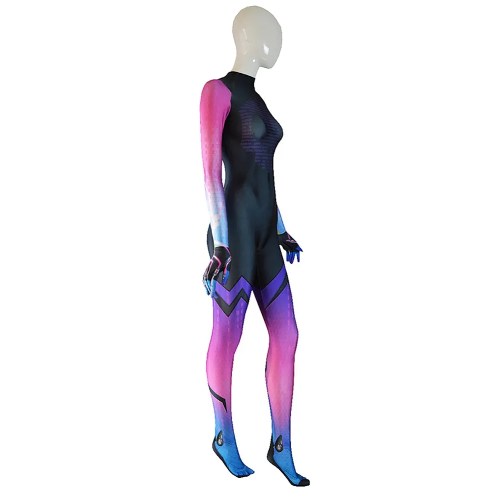 Sombra d. va Phantom Shadow костюм 3D принт Хэллоуин Sombra косплей костюм девушка лайкра Zentai Sombra боди