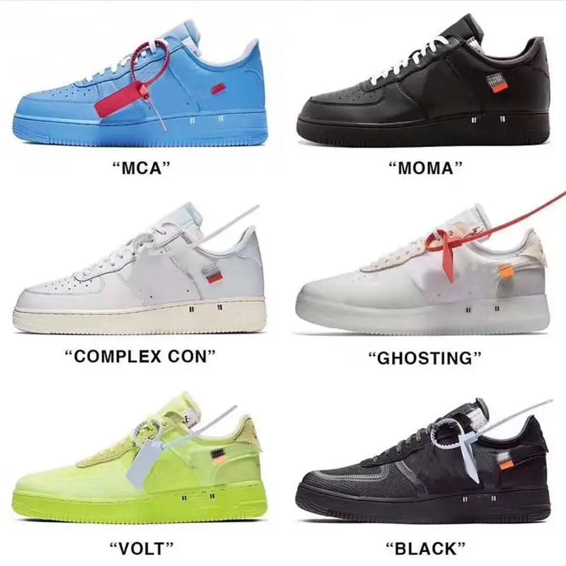 

2019 OG White 1 Low MCA MOMA COMPLEX CON GHOSTING VOLT BLACK Running Shoes Sneakers Men Women Designer outdoor Sports Shoe