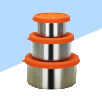 

3pcs Stackable Lightweight Reusable Versatile 304 Stainless Steel Food Containers