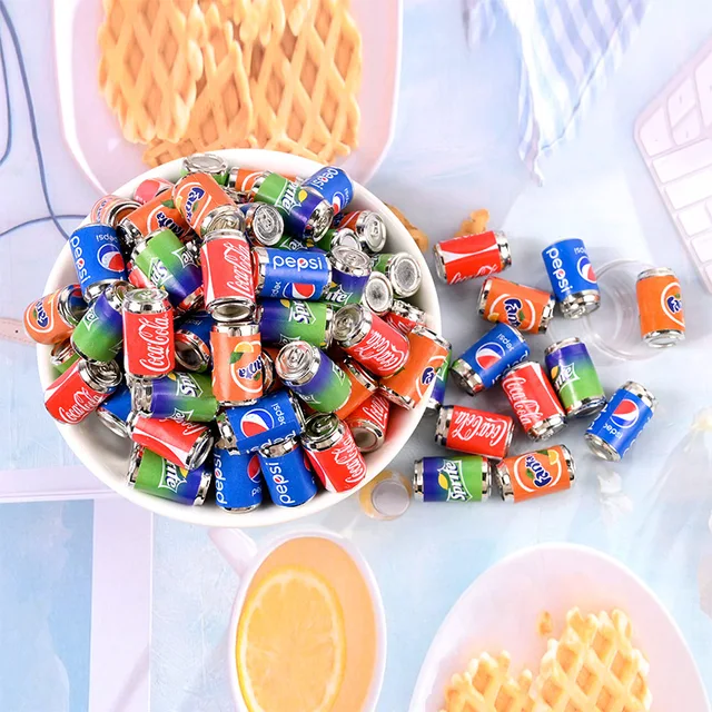 New 4pcs 1/6 Scale Miniature Dollhouse Mini  Mini Coke Beverage Bottle Soda Drinks Play Food for Blyth Doll Miniture Drink Toys 3