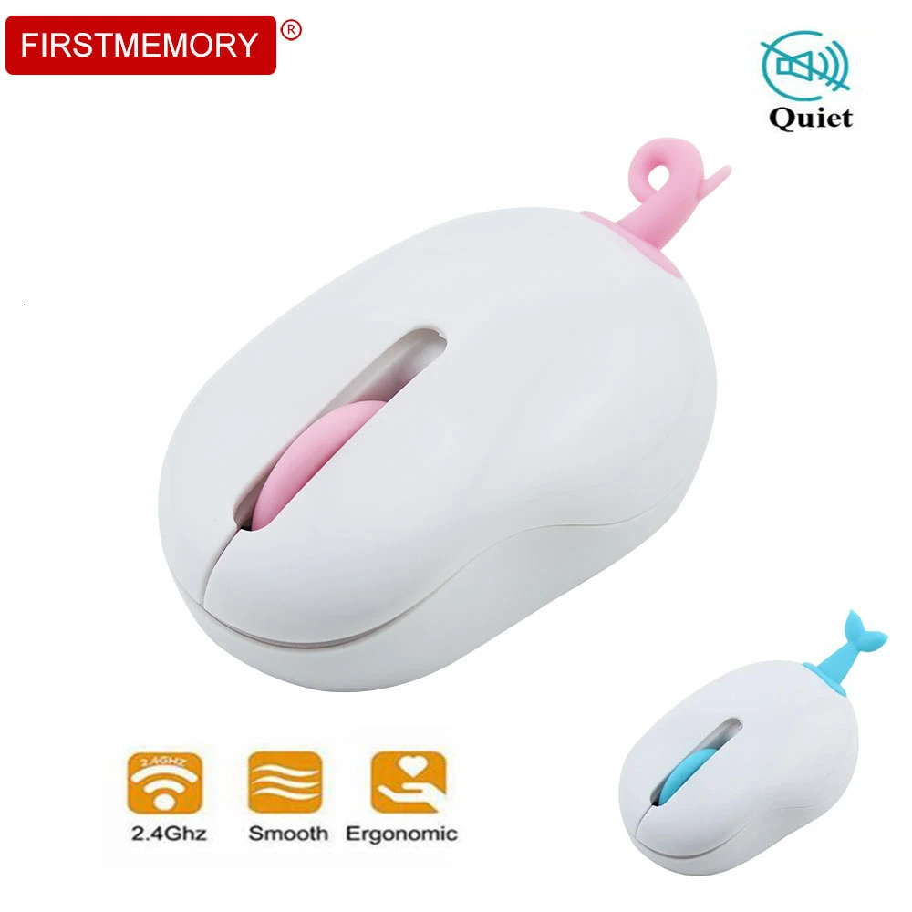Беспроводная Бесшумная мышь, портативная эргономичная компьютерная мышь, оптическая USB 3D мышь, мини маленькая розовая Милая мышь для ноутбука, ПК, ребенка, девочки