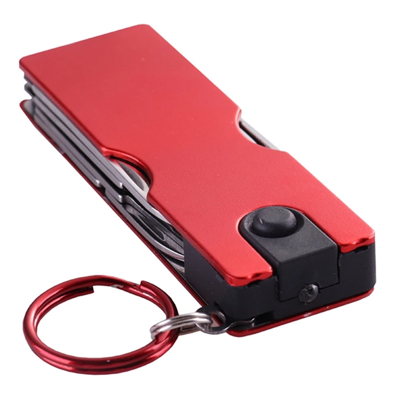  Multifunction Mini Fashion Keychain Stainless Steel Nail Clipper LED Light Ear Cleaner Pocket Ring 