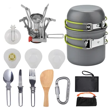 

Camping Cookware Kits Complete Lightweight Mini Folding Pot Kits with Utensils for Camping Hiking Backpacking Survival Cooking