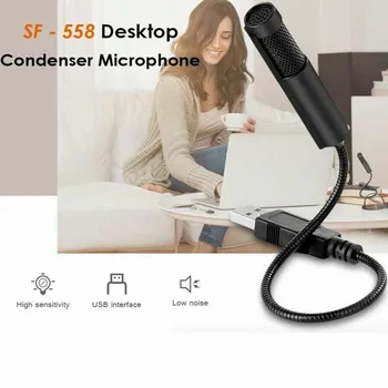 

15cm Desktop Portable Audio Mini Condenser Recording Microphone USB Wired Connection For Home Office Chatting Online