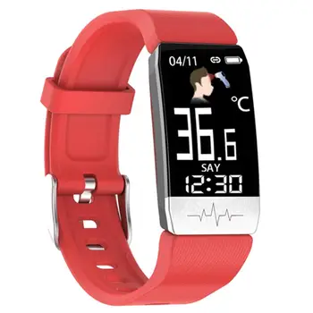 

T1S Smart Bracelet Women men Temperature Fitness Tracker Sleep Tracker Message Reminder Blood Pressure Blood Oxygen Alarm Clock