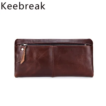 

Clutch Wallet Long Wallet Genuine Leather Mans Wallet High Quality With Coin Pocket Vintage Men Purse Walet Portefeuille Homme