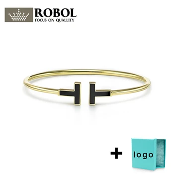 

SL 10 TFB original 925 sterling silver TFF bracelet classic elegant temperament T bracelet with original logo free shipping