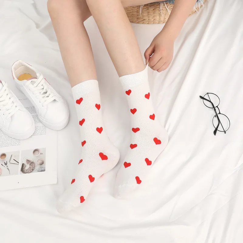 

5 pairs lot pack women socks new arrival Cow pattern korean style Cartoon sweet fashion tide socks happy funny cotton socks