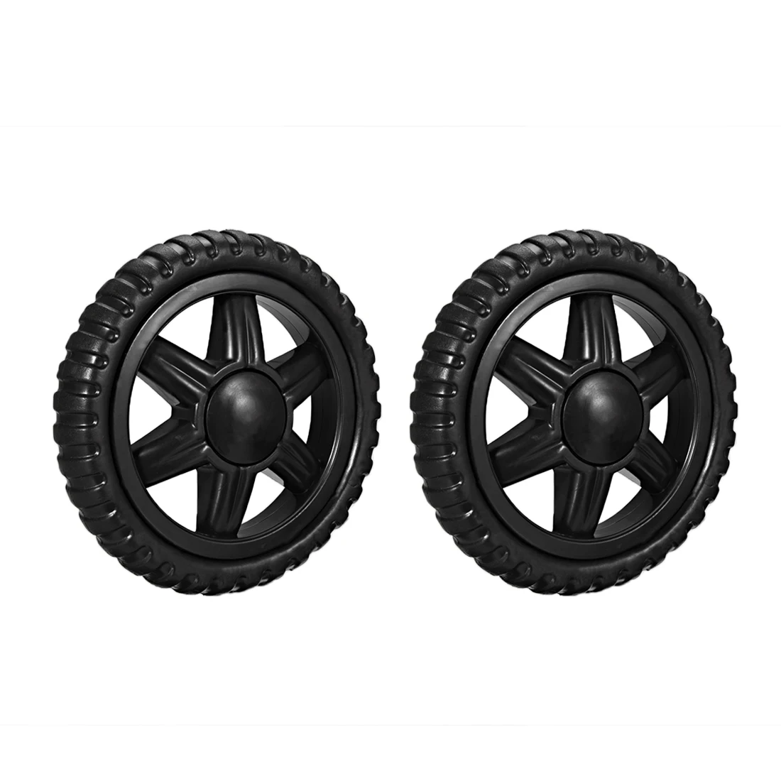

uxcell New Hot 2Pcs Shopping Cart Wheels 5 Inch Dia Travelling Trolley Caster Replacement Rubber Foaming Black