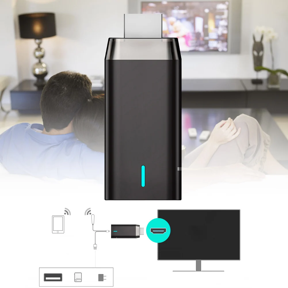 Новый Двойной диапазон того же экрана дисплей адаптер беспроводной проекции 1080p