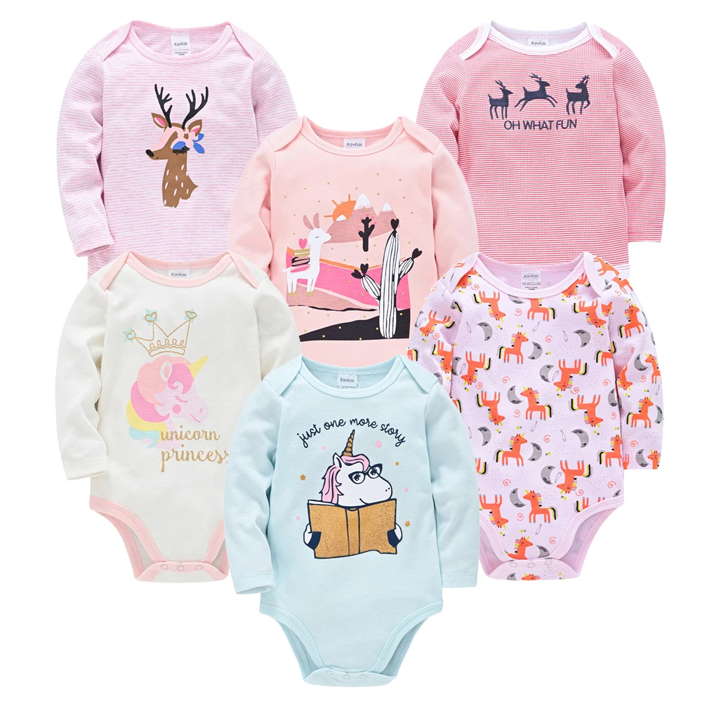 Girl Bodysuit Long-Sleeve Newborn Baby-Girls 0-24-Months Toddler Boys Cotton 6pcs/Lot