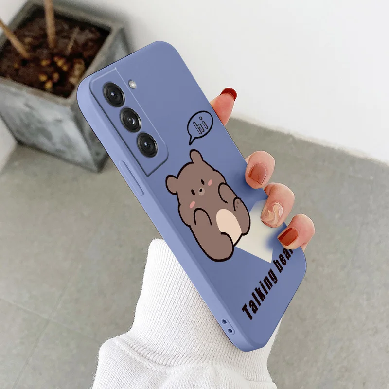 Cute For Samsung Galaxy S21 S20 FE S10 Note 20 10 Plus Case Bear Soft Cover A72 A52 A42 A32 A71 A51 A41 A31 A21S Phone Case