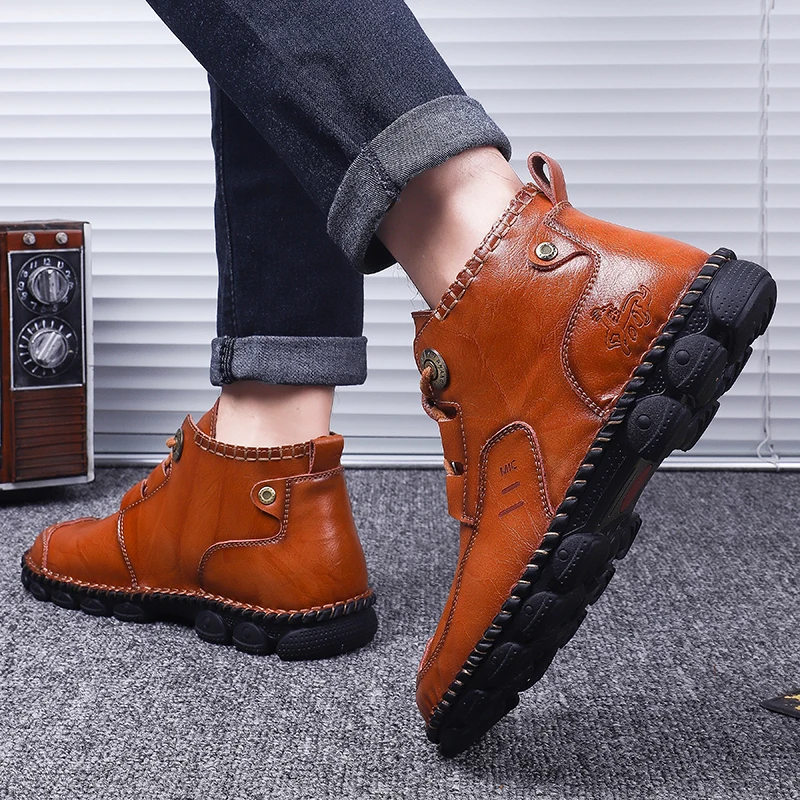 Baru Kulit Asli Sepatu Kasual Luar Ruangan Sepatu Pria Fashion Renda  Vintage Round Toe Sepatu Boot Pria Nyaman Ditambah Ukuran Sepatu|Sepatu  Dasar| - Aliexpress