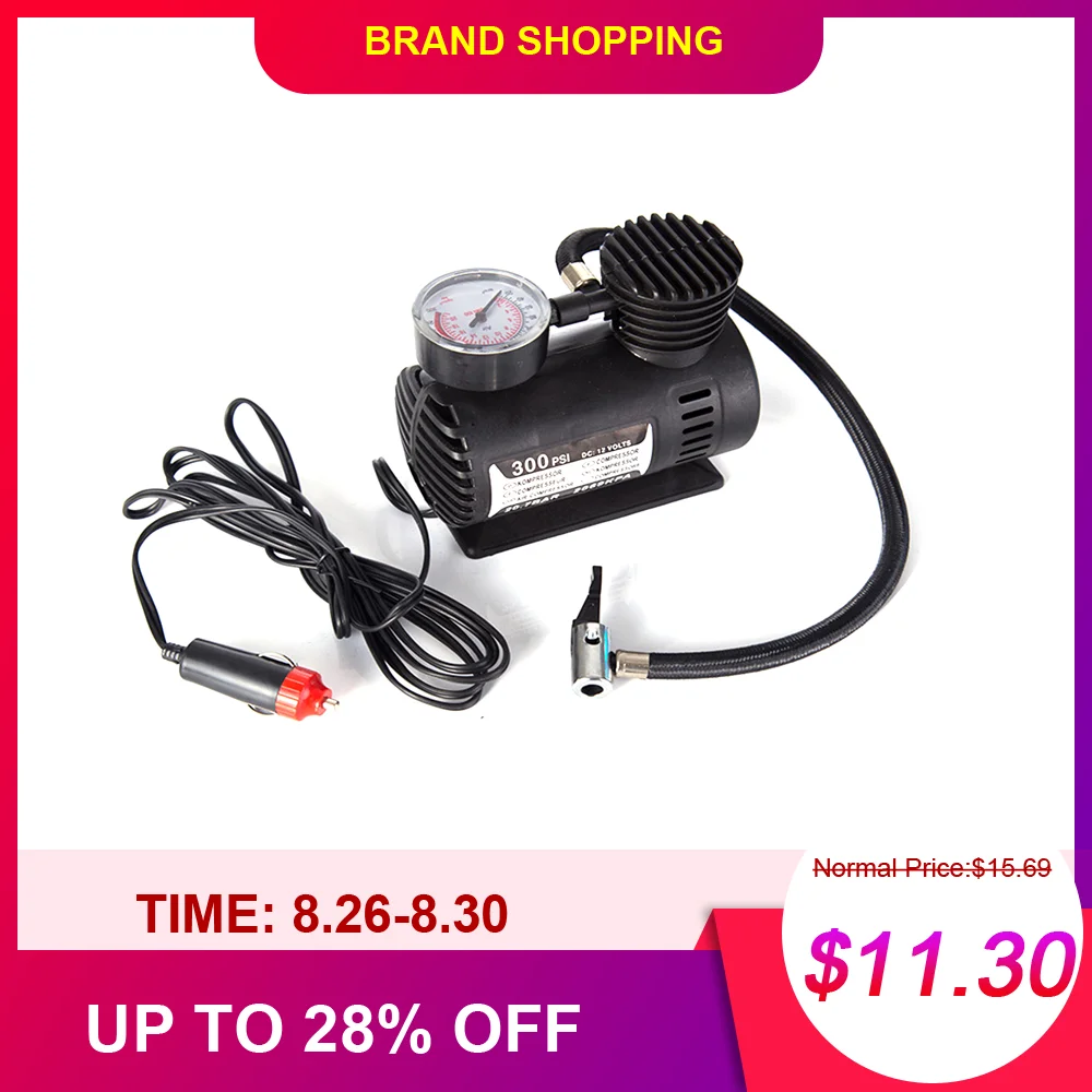 

Portable Car Air Pump 300PSI Automotive Air Compressor Pump Electric Tire Inflator Pump For Car Bicycle Motorcycle Basketball
