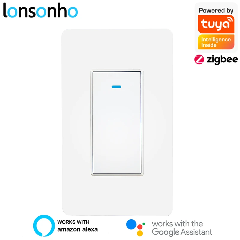 Умный выключатель Lonsonho Zigbee настенный высветильник ель с Wi Fi нажимной кнопкой