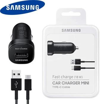 

Original Samsung Car Charger Adaptive 18W Fast Car Charge adapter usb type c cable for Galaxy s8 s9 s10 plus note 8 9 10 a60 a80