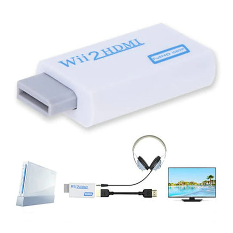 Для wii к HDMI конвертер адаптер FullHD 1080P wii к HDMI для wii 2HDMI конвертер 3,5 мм аудио для ПК HDTV монитор дисплей