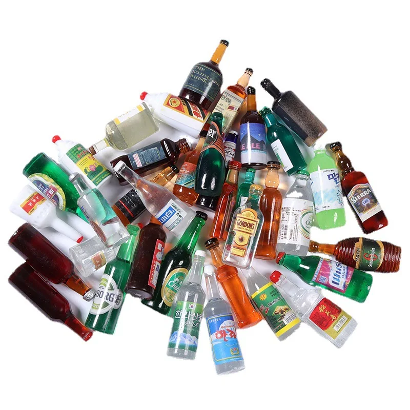 Mini Drinks Bottle for 1:12 1:6 Dolls Toy Dollhouse Decoration Part Kids Toy Pretend Play Gift 10/20 pcs