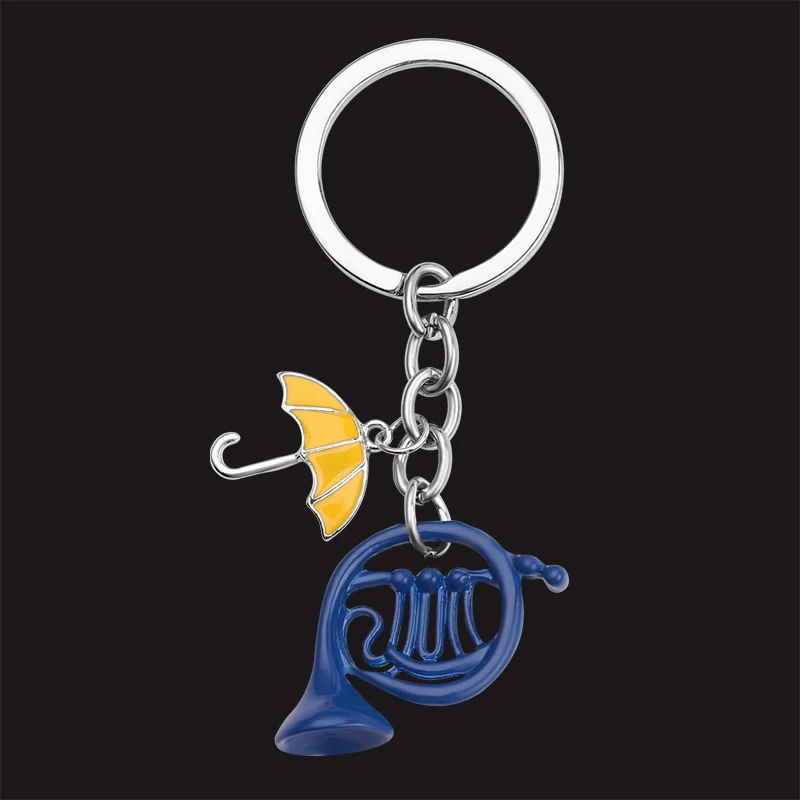 RedDoor_Hill 1pc a lot HIMYM How I Met Your Mother Yellow Umbrella Mother Blue French Horn Keychain 