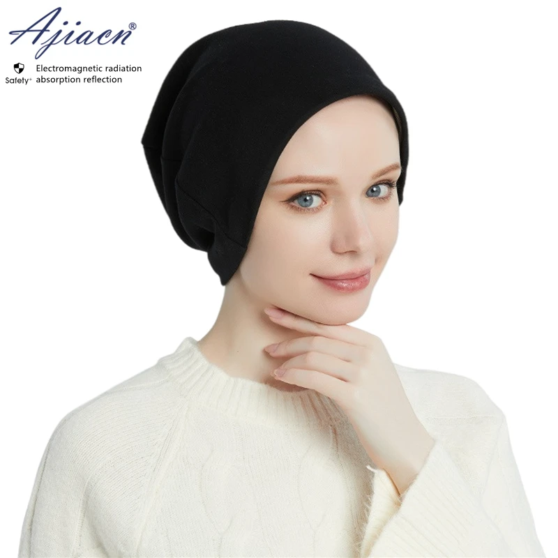 EMF Shielding Hat Electromagnetic radiation protective 100% silver fiber lining knitted hat Mobile phone, computer EMF shielding knitted hat