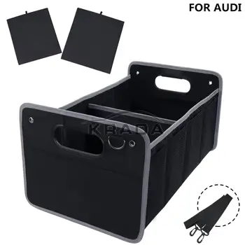 

1X Trunk Box For A3 A4 A5 A6 A7 A8 Q2 Q3 Q5 Q7 Q8 Sline Emblem Foldable Large Capacity Organizer Car Rear Trunk Storage Box