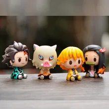 

4pcs/Set Demon Slayer Anime Figurine Kamado Tanjirou Kamado Nezuko Agatsuma Zenitsu Hashibira Inosuke Figure Seated Version Toys