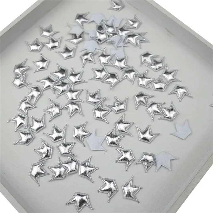 PU Silver Crown 100 шт блестящая диадема аппликационные наклейки DIY ремесло Дети головной убор шпилька аксессуары расшитое блестками мягкое тиснение, скрапбукинг материал - Цвет: PU Silver Crown