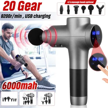 

Muscle Massage Gun Sport Therapy Massager Body Relaxation Pain Relief Slimming Shaping Massager with 4/6 Heads