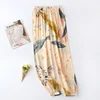 Summer Viscose Rayon Printing Women Pajama Bottoms Elastic Waist Ankle-Length Pants Sleep Wear Women Lounge Wear Closing Pants ► Photo 3/6