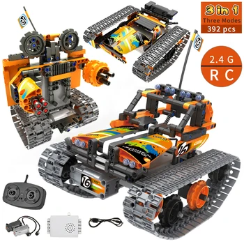 

3 in 1 RC Stunt Car City Technic Building Blocks Toys Remote Control Robot Track Car STEM Bricks Educational Toys For Children