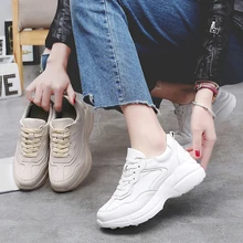 Осенняя женская обувь; модная новинка; женская обувь из искусственной кожи; женская дышащая Милая повседневная обувь; белые кроссовки; прогулочная обувь