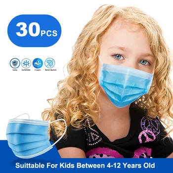 

30pcs Children Kids Face Masks 3-Ply Disposable Earloop Mouth Masks To Protect Your Kids From Sick Fast Delivery And In Stock