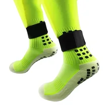1 Pair Adjustable Ankle Support Knitted Cloth Elastic Fixed Strap Soccer Football Socks Sportswear Accessories For Lower Leg