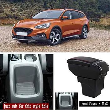 

Universal Car Central Armrest Storage Box cup holder ashtray accessories double rise with 7 USB For Focus MK2 Armrest Box