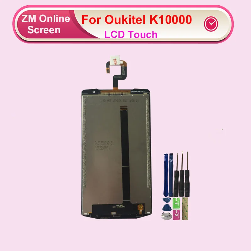 

LCD For Oukitel K10000 LCD Display With Touch Screen Digitizer Assembly Replacement With Tools+3M Sticker