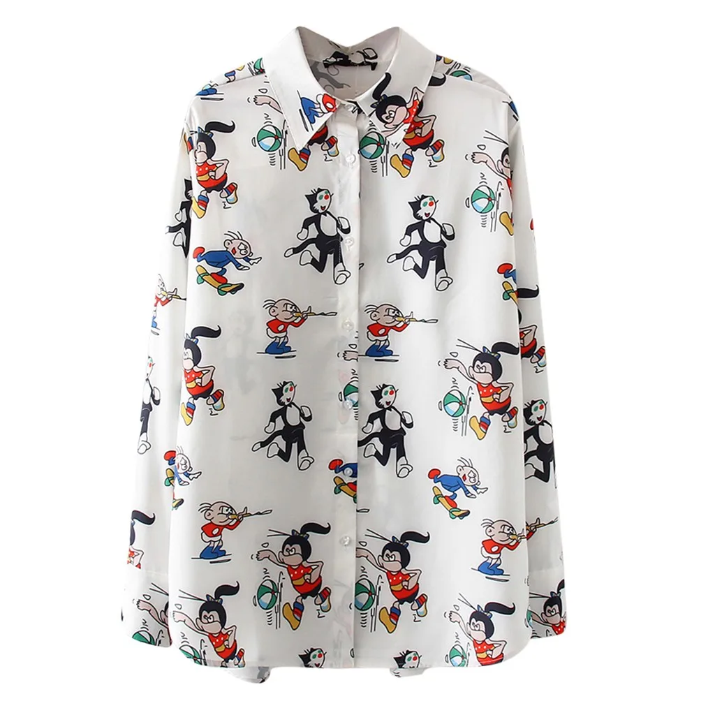 

Women kimono cardigan Shirts 2020 Autumn Winter Printing Long Sleeve Blouse Lapel Casual Loose Blouse tallas grandes mujer