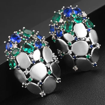 

missvikki Luxury Cubic Zircon Gold Fashion Earrings for Women Wedding Crystal CZ Party Jewelry Engagement Earrings Accessories